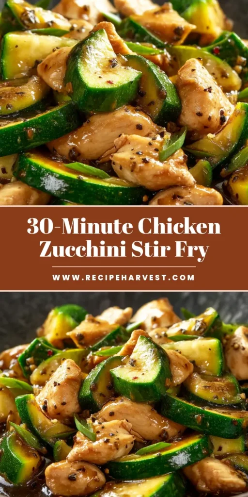 An easy and healthy Chicken Zucchini Stir Fry recipe loaded with tender chicken and crisp zucchini in a savory sauce. The perfect 30-minute weeknight dinner idea.