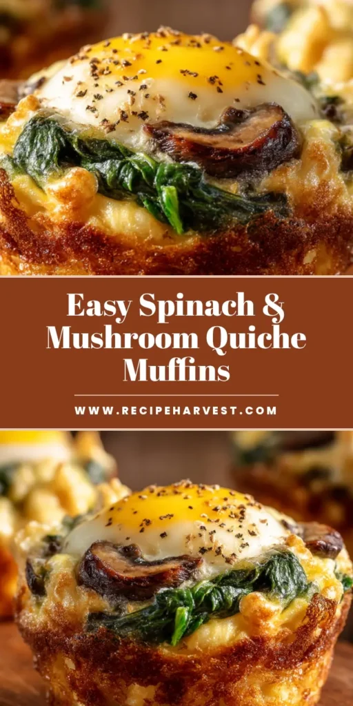 A batch of delicious Spinach and Mushroom Quiche Muffins on a cooling rack. These healthy, easy breakfast egg muffins are perfect for meal prep.