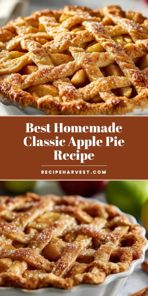 Rustic Apple Pie Recipe with a Perfect Lattice Crust 4 A beautiful rustic homemade apple pie with a golden-brown lattice crust, ready to be shared. (Apple Pie Recipe)