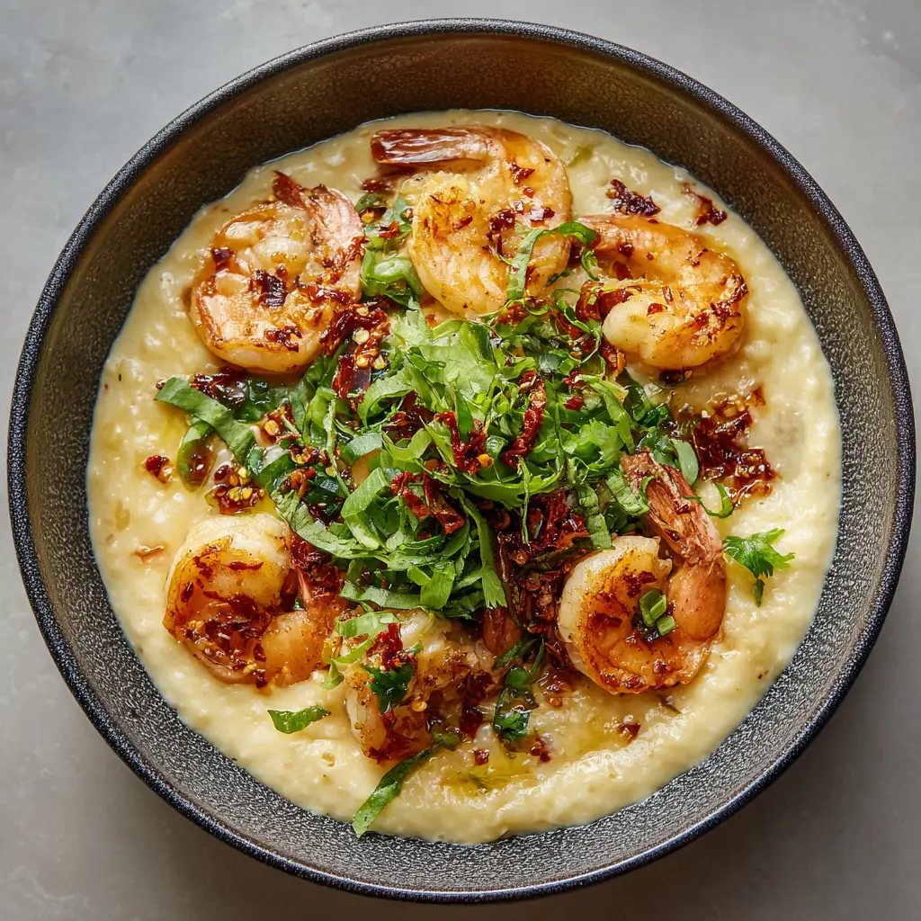 Creamy Coconut Garlic Shrimp: A 20-Minute Gourmet Dinner Recipe 1 Smartphone photography of Creamy Coconut Garlic Shrimp served in a textured charcoal grey bowl on a stone surface.