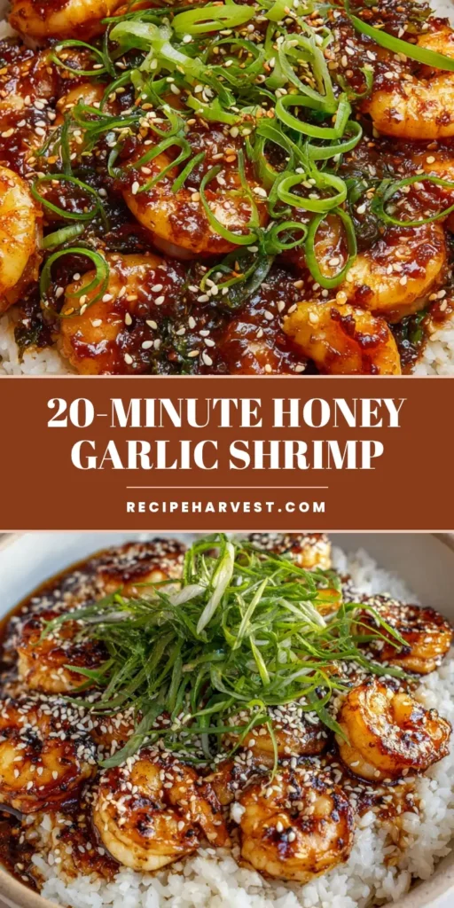 A handheld smartphone photo of a Honey Garlic Shrimp bowl featuring seared shrimp with charred edges, glossy sauce, sesame seeds, and scallions over jasmine rice.