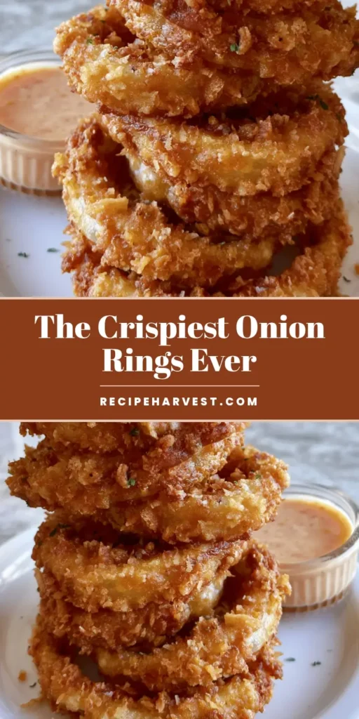 Crispy Homemade Onion Rings: The Ultimate Panko-Crusted Recipe 3 A tall, artful stack of Crispy Homemade Onion Rings with panko coating and a side of orange dipping sauce.