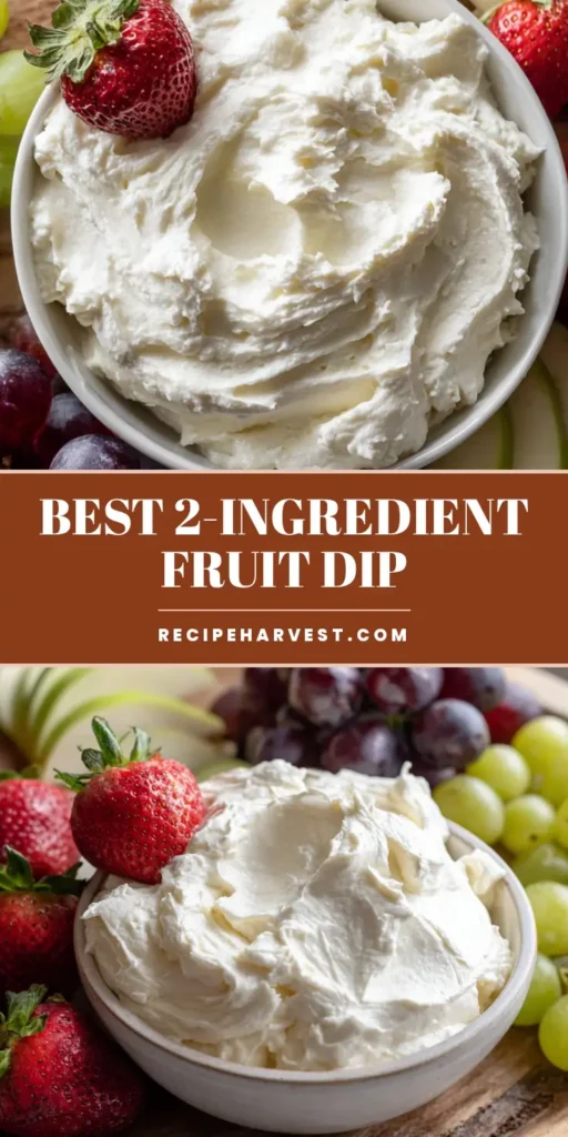 Marshmallow Cream Cheese Fruit Dip: The Ultimate 3-Ingredient Fluffy Recipe 3 A close-up of a white bowl filled with Marshmallow Cream Cheese Fruit Dip on a wooden platter with strawberries and grapes.
