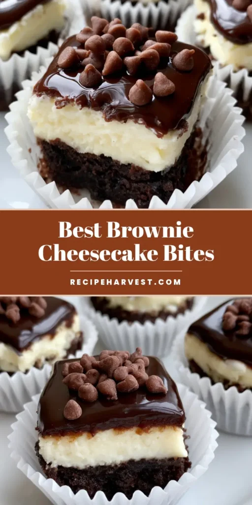 Brownie Bottom Mini Cheesecakes with Glossy Chocolate Ganache 4 A close-up shot of Brownie Bottom Mini Cheesecakes in white pleated liners showing the three distinct layers of brownie, cheesecake, and ganache.