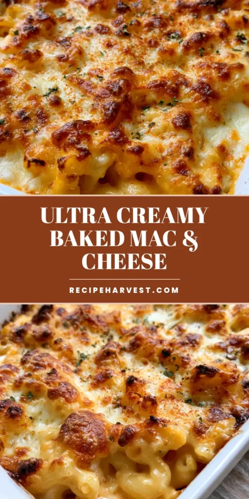 Baked Macaroni and Cheese with a Bubbly Golden Toasted Crust 3 A handheld smartphone photo of Baked Macaroni and Cheese in a white ceramic dish with a bubbly golden-brown mozzarella crust and red paprika flecks.