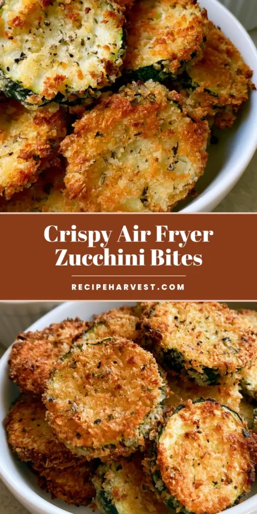 Air Fryer Zucchini Bites: The Crispiest Golden Panko Rounds 4 A stack of golden brown Air Fryer Zucchini Bites in a white ceramic bowl with a side of creamy garlic sauce.