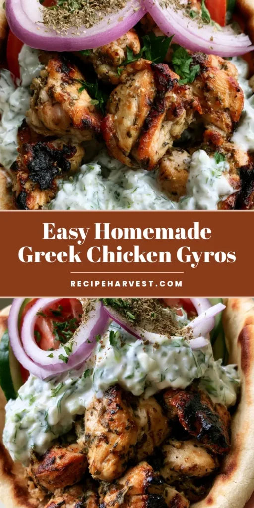 A close-up, handheld smartphone photo of a Greek Chicken Gyro showing charred chicken, creamy tzatziki, and fresh tomato wedges in a soft pita.