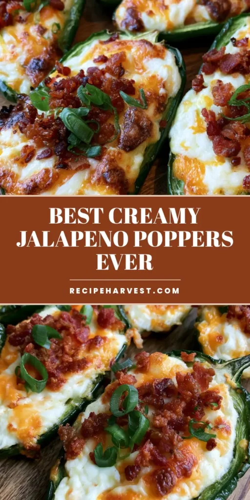 Jalapeno Poppers with Melted Cheese and Crispy Bacon 4 A rustic wooden board topped with dozens of blistered Jalapeno Poppers filled with bubbly melted cheese and topped with bacon crumbles and scallions.