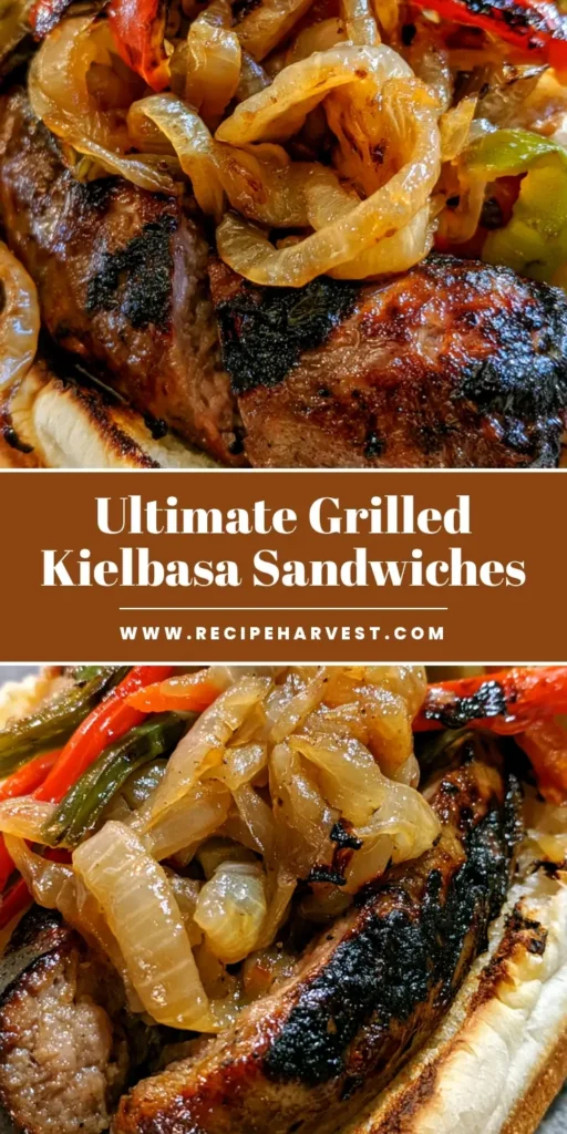 Grilled Kielbasa Sandwich with Caramelized Onions and Blistered Peppers 3 A handheld smartphone photo of a Grilled Kielbasa Sandwich on a toasted bun with visible char marks, caramelized onions, and charred peppers.