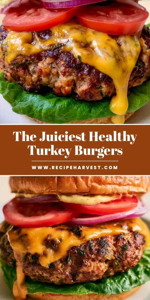 Juicy Turkey Burger Recipe: The Ultimate Moist and Flavorful Guide 3 A thick, juicy turkey burger with melted cheddar cheese on a brioche bun. (Juicy Turkey Burger Recipe)