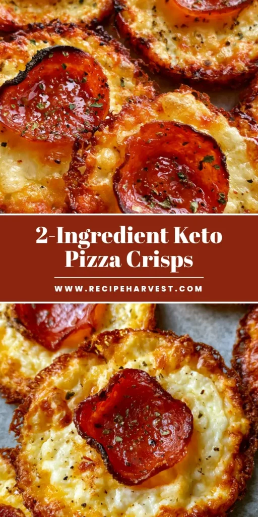 A top-down view of circular Pepperoni Cheese Crisps with a lacy golden-brown cottage cheese base and cupped, crispy pepperoni on a grey stone surface.