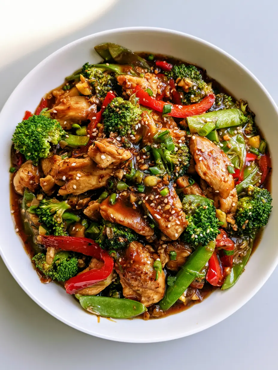 Chinese Chicken in Garlic Sauce: Better Than Takeout Stir-Fry 3 Close up photo of seared chicken pieces drenched in a rich, translucent dark brown garlic sauce. (Chinese Chicken in Garlic Sauce)
