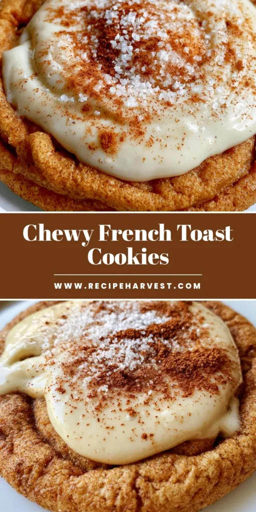 French toast cookies: The Ultimate Soft-Baked Brunch Dessert 4 A stack of thick French toast cookies with golden-brown crinkled edges, a thick white maple glaze, and a dusting of cinnamon sugar.