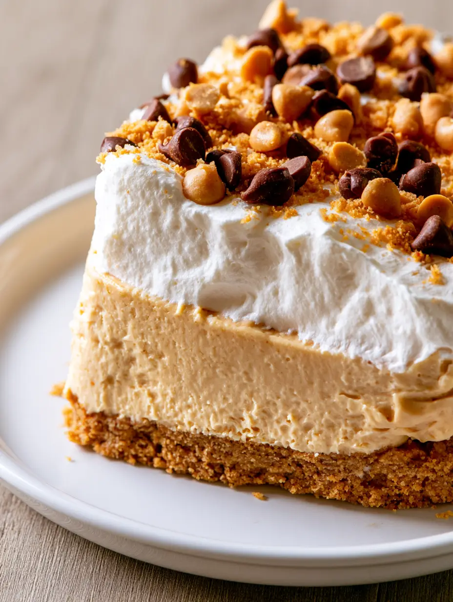 Amish Peanut Butter Pie: The Ultimate Creamy Dream Dessert 4 Close-up of Amish Peanut Butter Pie showing the matte filling and fluffy whipped topping textures.