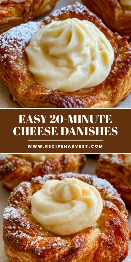 Several mini cheese danishes with flaky golden-brown puff pastry and a matte ivory cream cheese center on a stone background. (Mini Cheese Danish)