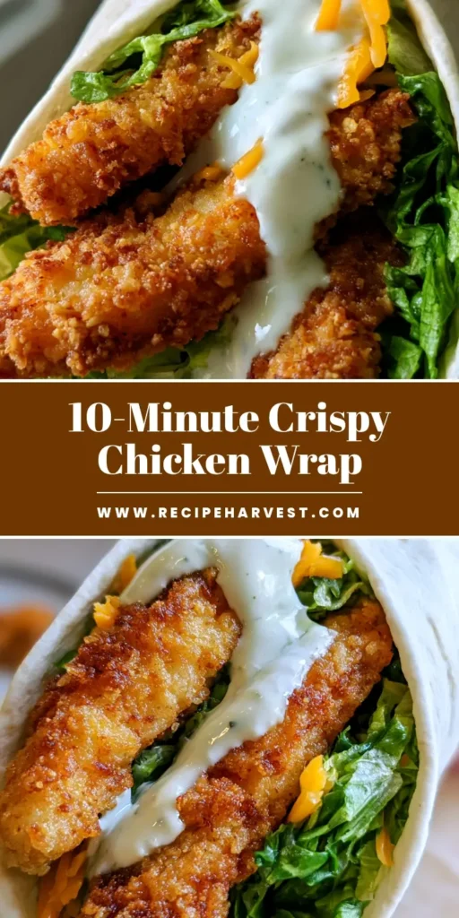 A handheld smartphone photo of a Crispy Chicken Ranch Wrap featuring golden-brown breaded chicken, vibrant green romaine, and thick white ranch dressing in a soft flour tortilla.